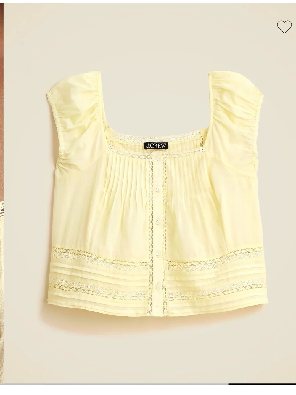 J. Crew Cap-Sleeve Lace-Trim Top in Cotton Voile